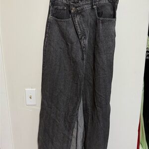 Dressed in LALA - Black Denim Maxi Skirt